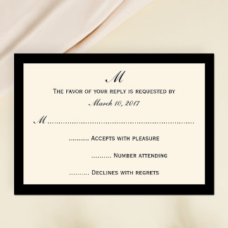 Cheap RSVP Invitation Cards Your Colour Border