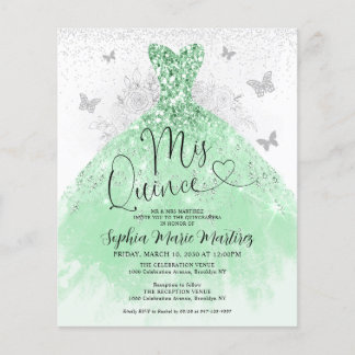 Cheap Sage Green Dress Mis Quince Quinceañera Flyer