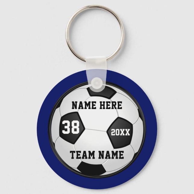Cheap Soccer Keychains Your Colours , 4 Text Boxes (Front)