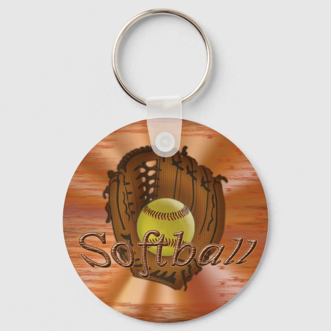 Cheap Softball Team Gift Ideas SOFTBALL KEYCHAINS (Front)