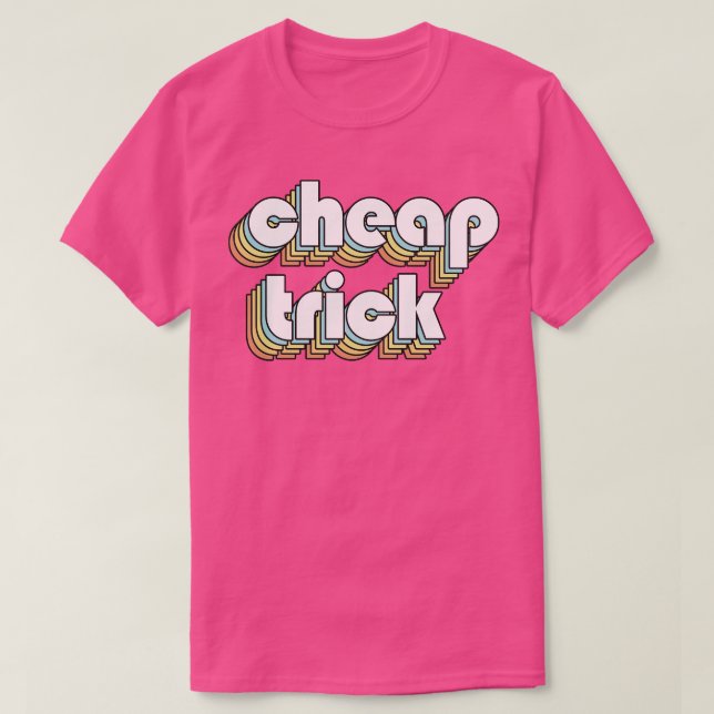 Cheap Trick Retro Rainbow Typography Faded Style T-Shirt (Design Front)
