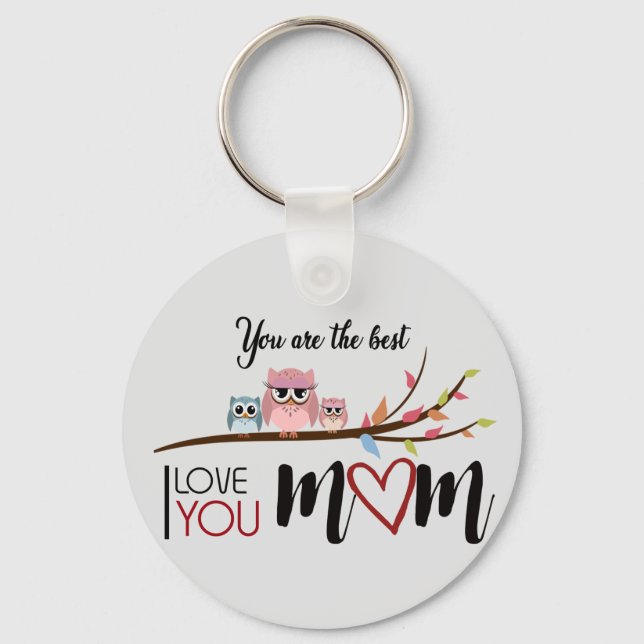 Cheap-type verse hugs mom "mother's day" key ring (Front)