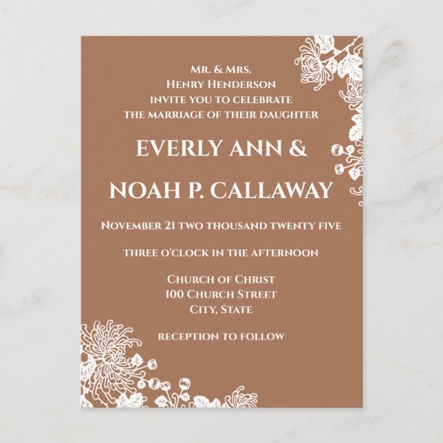 Cheap Wedding  Invitation Postcard (Front)