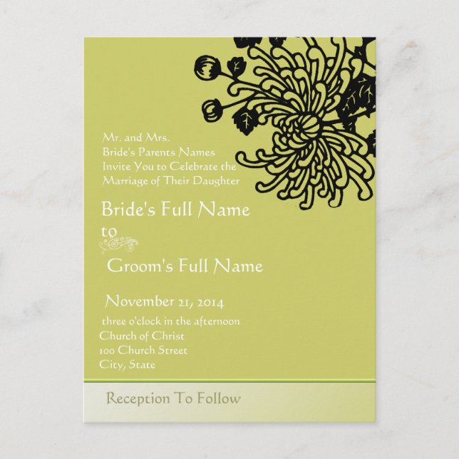 Cheap Wedding Invitation Postcards (Front)