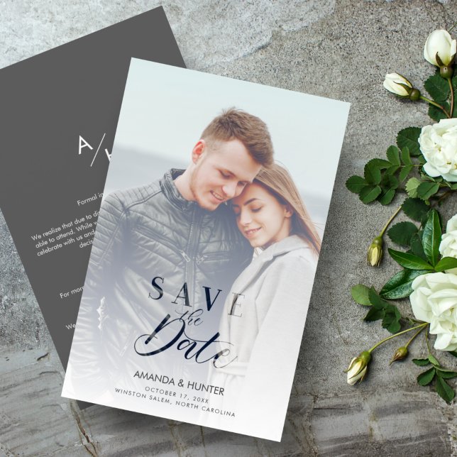 Cheap Wedding Modern Vellum Effect Custom Photo (Creator Uploaded)
