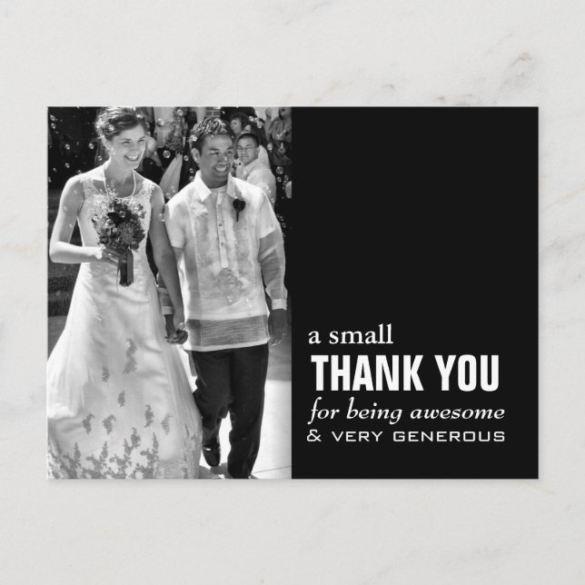 Cheap Wedding Thank You Card - Photo Funny! (Front)