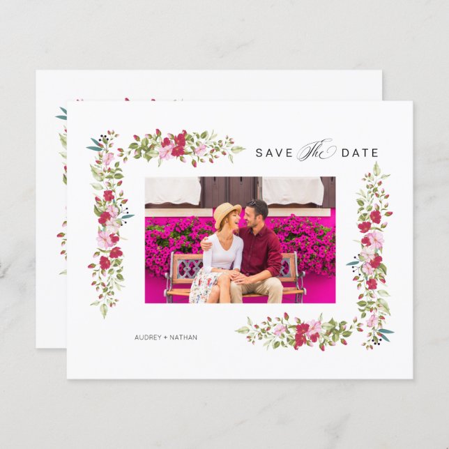 Cheap Whimsical Typography Pink Red Shades Flowers (Front/Back)