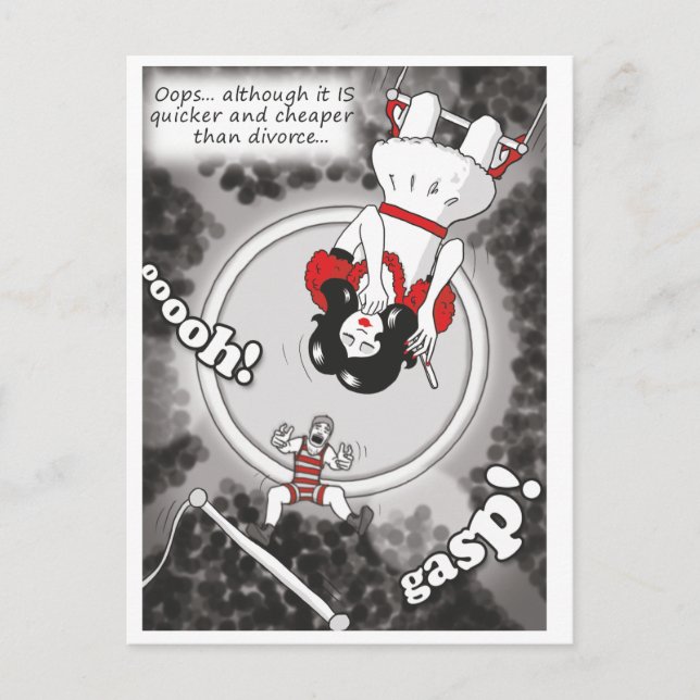 'Cheaper & Quicker Than Divorce' Postcard (Front)