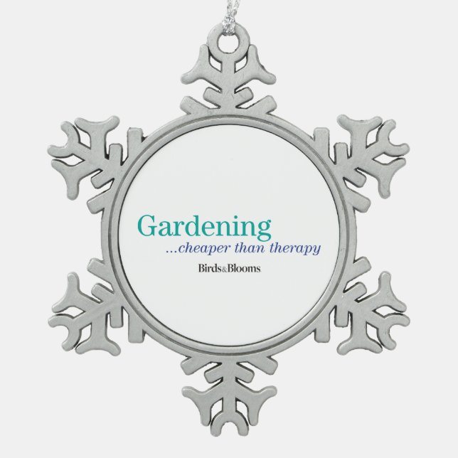 Cheaper Than Therapy Snowflake Pewter Christmas Ornament (Front)