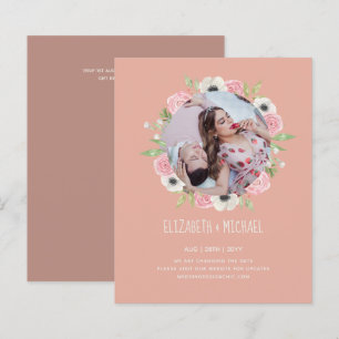 Cheapest PHOTO Change The Date Floral Wreath