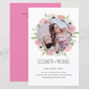 Cheapest PHOTO Change The Date Floral Wreath