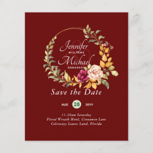 Cheapest Save The Dates Floral Wreath BUDGET