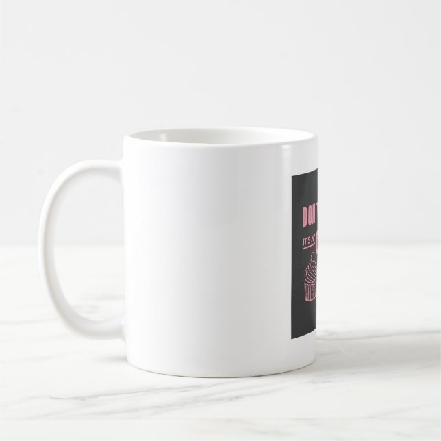 Cheat Day with Cupcake Pink Coffee Mug (Left)
