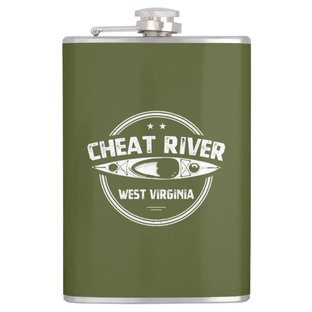Cheat River, West Virginia Hip Flask (Front)