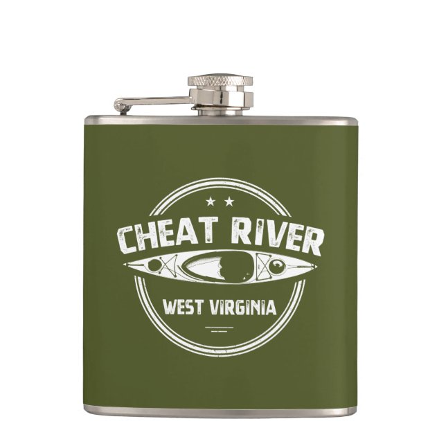 Cheat River, West Virginia Hip Flask (Front)