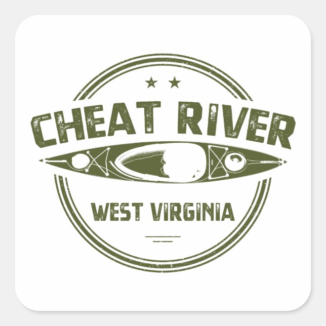 Cheat River, West Virginia Square Sticker (Front)