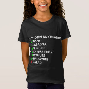 Cheatday Pizza Burger Fries Checklist T-Shirt