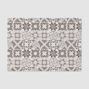 Cheater Traditional Patchwork Stars Quilt Black Tissue Paper