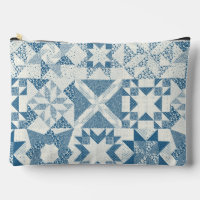 Cheater Traditional Patchwork Stars Quilt Blue
