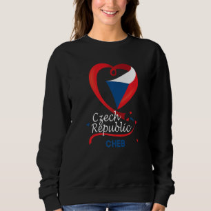 Cheb Czech Republic Heart Flag Lion Coat Of Arm Em Sweatshirt