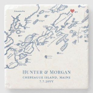 Chebeague Island Inn Wedding Favour Casco Bay Stone Coaster