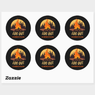 Cheboygan Michigan Campfire Classic Round Sticker