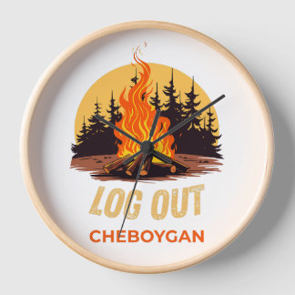 Cheboygan Michigan Campfire Clock