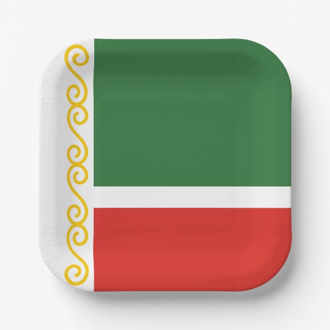 Chechnya Flag Paper Plate (Front)