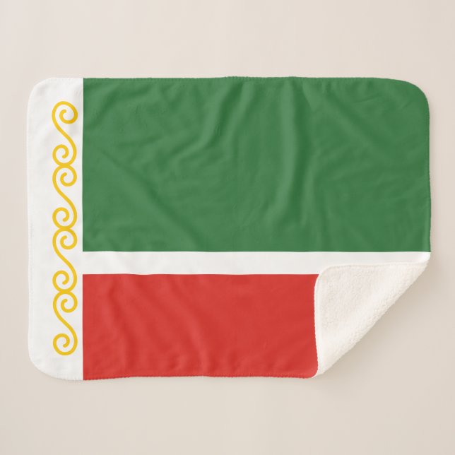 Chechnya Flag Sherpa Blanket (Front (Horizontal))