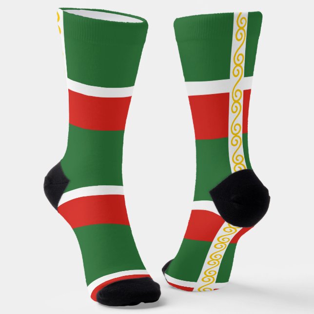 Chechnya Flag Socks (Angled)