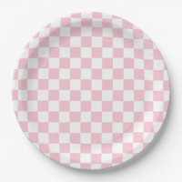 Check Baby Pink And White Chequerboard Pattern