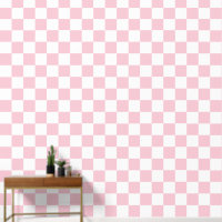 Check Baby Pink And White Chequerboard Pattern 