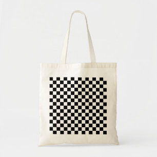 Check Black White Checkered Pattern Checkerboard Tote Bag