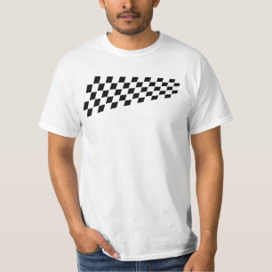 Check Black White Chequered Flag GT7 F1 Gamer T-Shirt