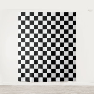 Check Black White Chequered Pattern Chequerboard Tapestry