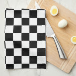 Check Black White Chequered Pattern Chequerboard Tea Towel<br><div class="desc">Chequered Pattern – Black and white chequerboard.</div>