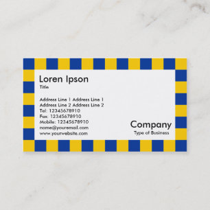 Check Border - Blue and Amber Business Card