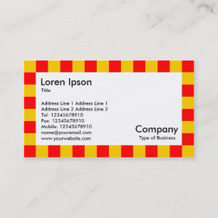Check Border - Red and Amber Business Card