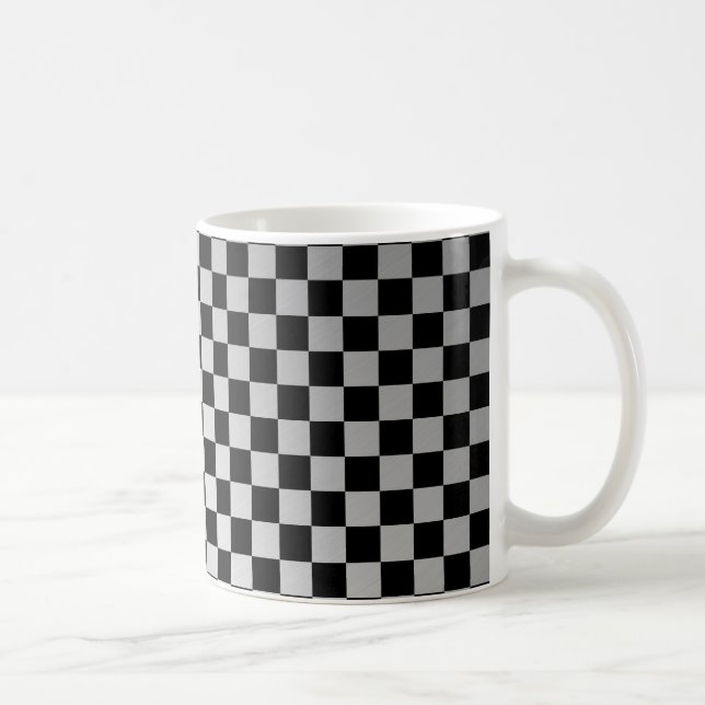 Check Brushed Steel Coffee Mug (Right)