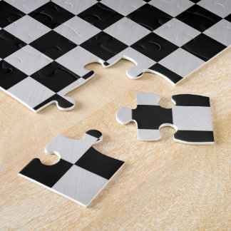 Check Brushed Steel Jigsaw Puzzle