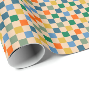 Check Checked Checkered Multi-Color Pattern Wrapping Paper