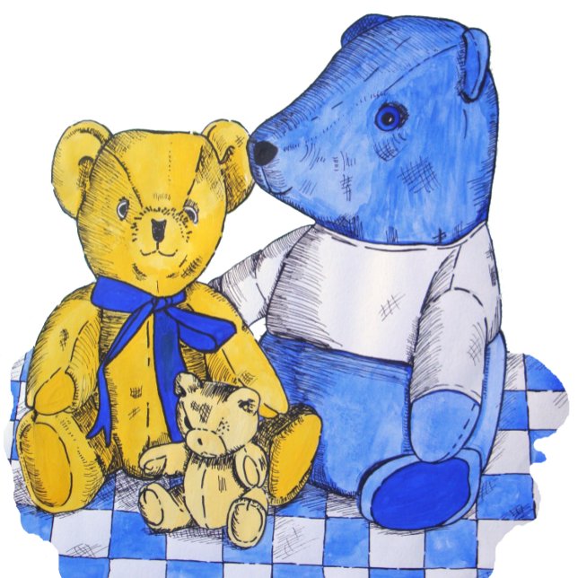 check cloth with three cute teddies jigsaw puzzle (Creator Uploaded)