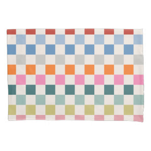 Check Colorful Checkered Pattern Checkerboard Pillowcase