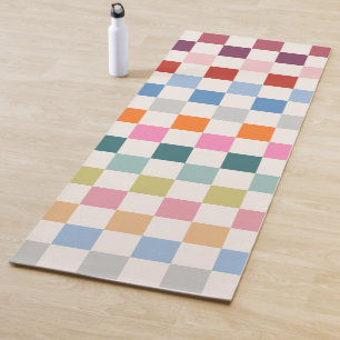 Check Colorful Checkered Pattern Checkerboard Yoga Mat