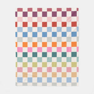 Check Colourful Chequered Pattern Chequerboard Fleece Blanket