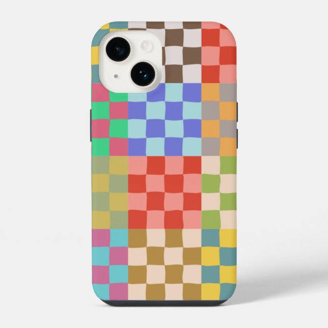 Check Colourful Chequered Pattern Chequerboard iPhone Case (Back)