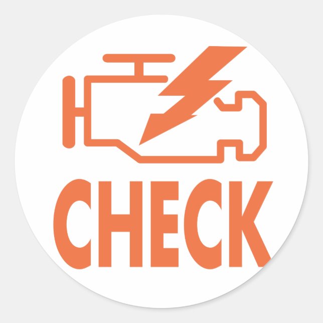 Check Engine Classic Round Sticker (Front)