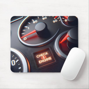 Check Engine Light On Dashboard Mouse Pad