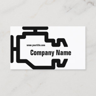 Check Engine Service Black White Card