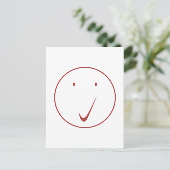 Check face - Tick/Black. Postcard (Standing Front)